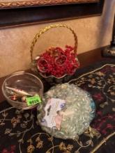Decor, rocks, candle holder, napkin holder