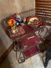 Metal cart, With chicken decor
