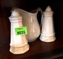 salt shakers and tea pot