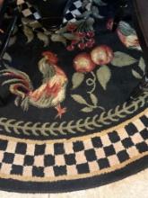 Circle chicken rug only, 93 inches diameter, 2nd rug 2 feet by 3 feet