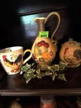 chicken and fruit decor