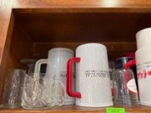 Glasses, plastic cups