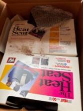 2 Heated seat cushions and glass candle holders
