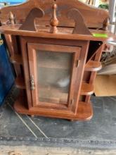 Vintage 3 tiered wall hanging curio cabinet