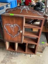 Antique hanging wall decor shelf with coat hangers