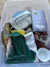 Electric stove covers, kitchen curtains, dinner ware, coffee maker and more