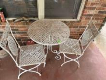 Metal outdoor table and 2 chairs