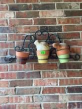 Wall hanging pot holder and pots