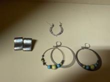 3 pairs of pierced earrings