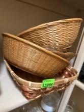 Six wicker baskets