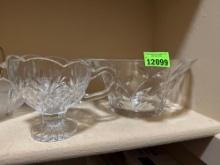 Crystal Flared bowl, small Shannon Irish Crystal pitcher