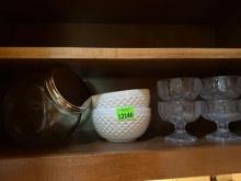 glass cups, bowls and container