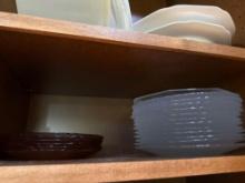 Glass plates, glass pie dish