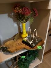 pear dish, picture holder fake plant