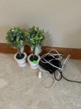 Fake plant decor and radio