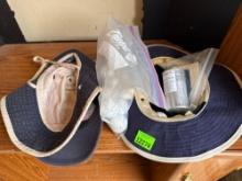 3 hats, golf balls,, more