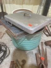 grill grates; grill cover; galvanized steel tub