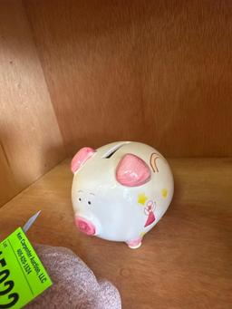 Bunny decor and piggy bank