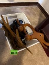 wooden toy and wall decor