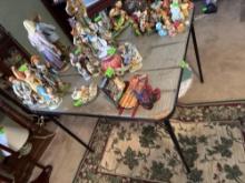 Folding table, items on table not included with 4 folding chairs