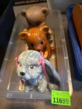 Figurines, bears, and rabbit