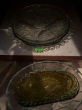 Glass trays and bowls