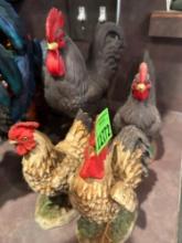 2 Roosters 2 chickens