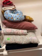 pillow and blankets
