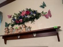 wooden wall decor, items on top not included