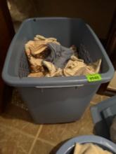 Clothes basket and tub with rags