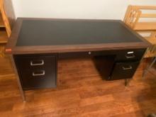 Metal desk with drawers. Measurements in photos Buyer responsible loading and moving
