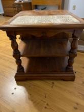 End table with tile inlay Measurements in photos Buyer responsible loading and moving