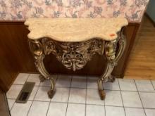 Entry table with marble top Measurements in photos Buyer responsible loading and moving