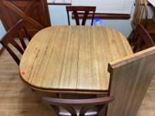 Kitchen table, 4 chair and leaf Measurements in photos Buyer responsible loading and moving