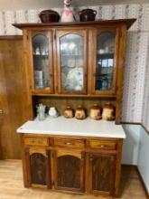 China hutch - Contents not included Measurements in photos Buyer responsible loading and