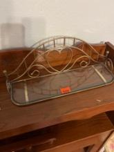 Metal and glass wall shelf