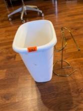 Trash can and toilet paper holder