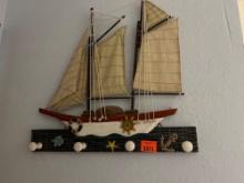 Decorative ship coat hanger