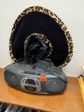 Portable radio and hat
