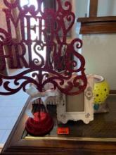 Christmas item, picture frame, tea lite holder and other items