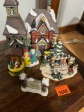 Christmas village church with Christmasfigurines