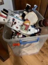 Tote full of christmas decore