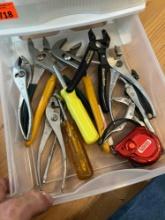 Items in drawer pliers, tape measure and more Drawer not included
