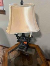 Heavy decorative table lamp with lamp shade