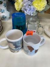 2 coffee cups and other misc cups