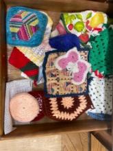 Pot holders in drawer