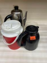 Glass coffee pot, water jug and coffee craft