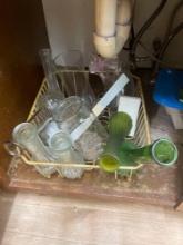Dish strainer, multiple flower vases and mason jar