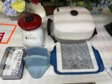Electric cooking skillet, base to a mixer, and other misc kitchen items