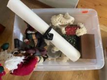 Misc Christmas items and small mirror